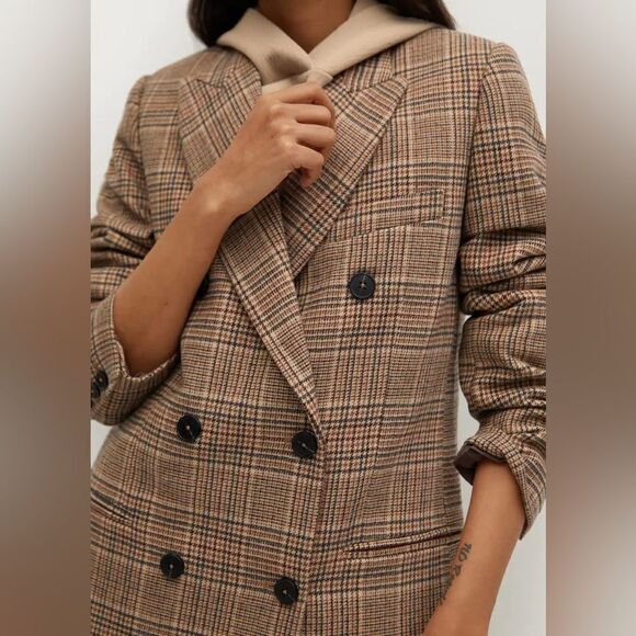 Mango Plaid Jacket Blazer new - Picture 5 of 12